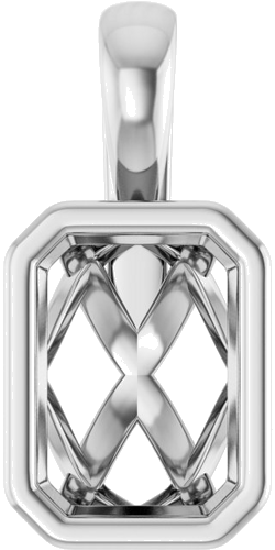 Pakabukas „Solitaire“ 585 Baltojo Aukso Emerald 7mm x 5mm (1)