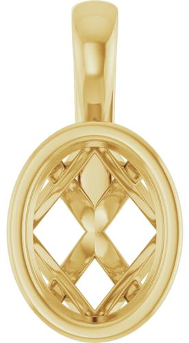 Pakabukas „Solitaire“ 585 Geltonojo Aukso Oval 8mm x 6mm (1)