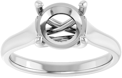 14K White 8.2 mm Round Solitaire Engagement Ring Mounting (3)