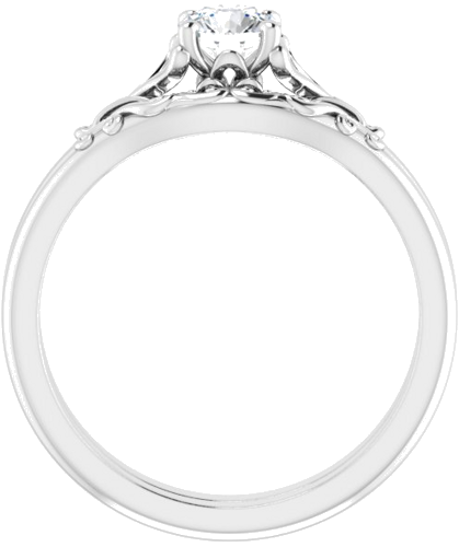 18K White 4.8 mm Round Solitaire Engagement Ring Mounting (7)
