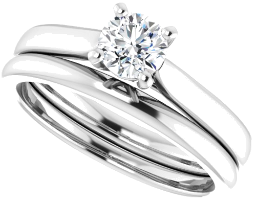 14K White 4.8 mm Round Engagement Ring Mounting (10)