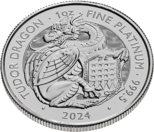 2024 Великобритания Королевские звери Тюдоров: Дракон 1 oz платиновая монета (4)