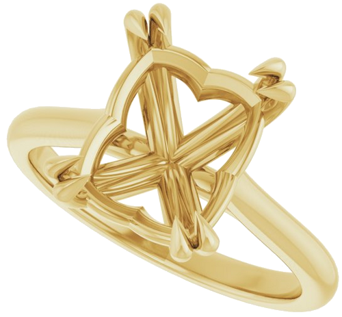 Sužadėtuvių Žiedas „Solitaire“ 585 Geltonojo Aukso Emerald 10mm x 8mm (5)