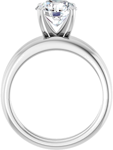 10K White  8 mm Round Solitaire Engagement Ring Mounting (7)