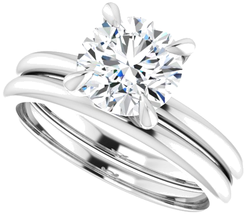 Platinum  7.4 mm Round Solitaire Engagement Ring Mounting (10)