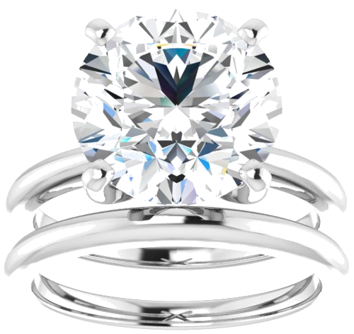 Sužadėtuvių Žiedas „Solitaire“ 585 Baltojo Aukso Round 11mm (8)