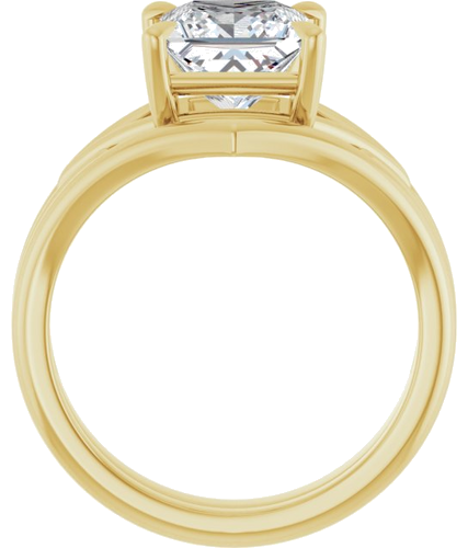 14K Yellow 7 mm Square Solitaire Engagement Ring Mounting (7)