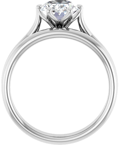 Sužadėtuvių Žiedas „Solitaire“ 585 Baltojo Aukso Oval 9mm x 7mm (7)