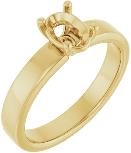 14K Yellow 7x5 mm Oval Solitaire Engagement Ring Mounting (1)