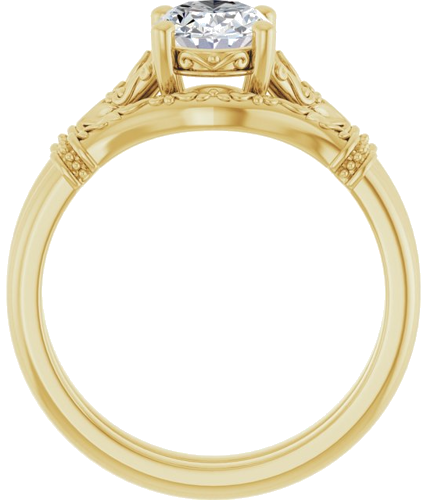 14K Yellow 8x6 mm Oval Solitaire Engagement Ring Mounting (7)