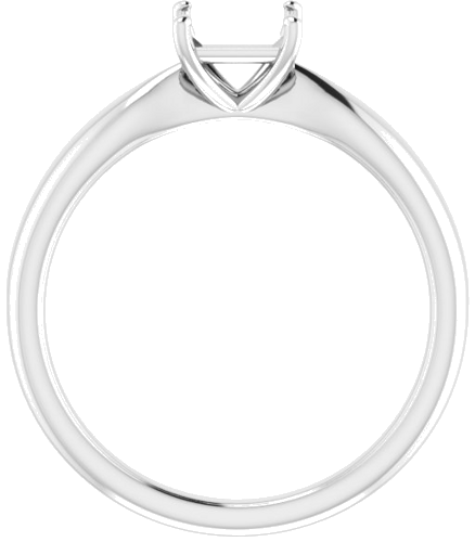 14K White  5 mm Square Solitaire Engagement Ring Mounting (2)