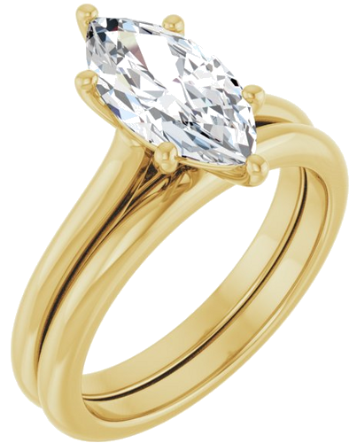 14K Yellow 12x6 mm Marquise Solitaire Engagement Ring Mounting (6)