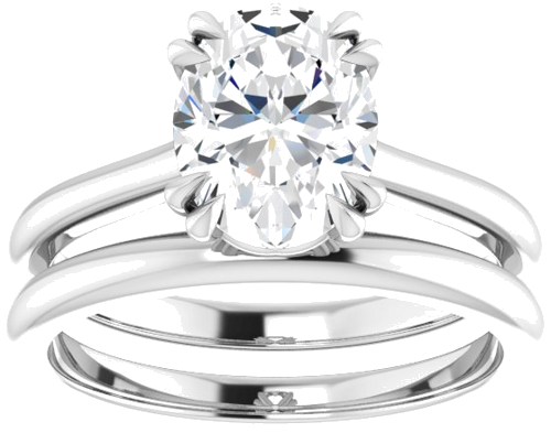 Sužadėtuvių Žiedas „Solitaire“ 585 Baltojo Aukso Oval 9mm x 7mm (8)