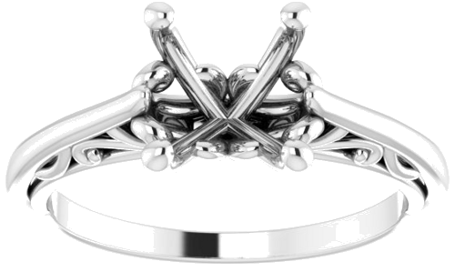 Sužadėtuvių Žiedas „Solitaire“ 585 Baltojo Aukso Oval 9mm x 7mm (3)