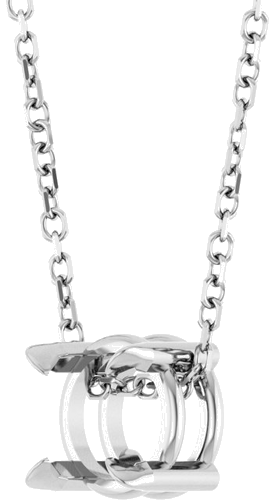 Pakabukas „Solitaire Slide“ 585 Baltojo Aukso Round 6mm (2)