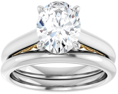 14K White   Yellow 9x7 mm Oval Engagement Ring Mounting (8)