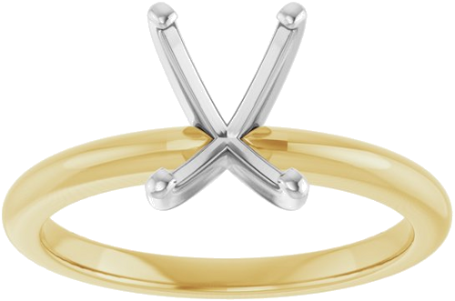 Sužadėtuvių Žiedas „Solitaire“ 585 Geltonojo Aukso Ir 950 Platinos Emerald 8mm x 6mm (3)