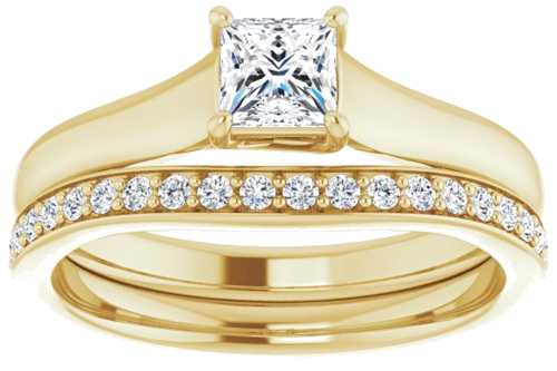 Sužadėtuvių Žiedas „Solitaire“ 585 Geltonojo Aukso Square 4mm (8)