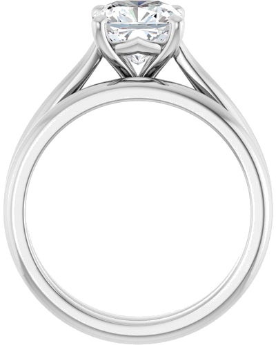 14K White 7 mm Cushion Solitaire Engagement Ring Mounting (7)