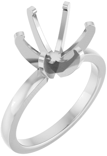 14K White 9.1-9.6 mm Round Solitaire Engagement Ring Mounting (1)