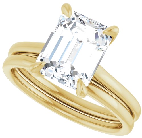 Sužadėtuvių Žiedas „Solitaire“ 750 Geltonojo Aukso Emerald 9mm x 7mm (10)