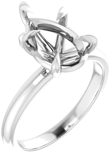 14K White 12x8 mm Pear Solitaire Engagement Ring Mounting (1)