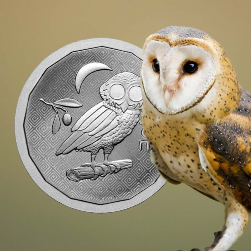 1 oz Atėnų pelėda 2024 N. Zelandija sidabrinė moneta (3)