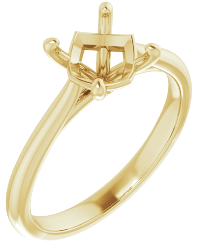 14K Yellow 7.4 mm Round Solitaire Engagement Ring Mounting (1)