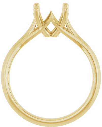 14K Yellow 8 mm Round Solitaire Engagement Ring Mounting (2)