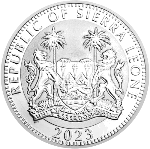 1 oz Большая пятёрка – Слон 2023 Сьерра-Леоне серебряная монета (2)