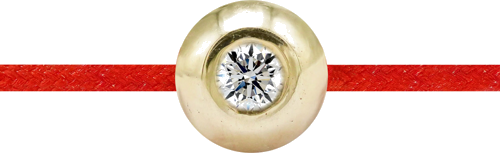 Sarkanas diega aproce ar zelta lodīti un dimantu (2)