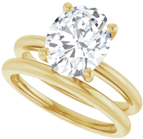 Sužadėtuvių Žiedas „Solitaire“ 585 Geltonojo Aukso Oval 10mm x 8mm (10)