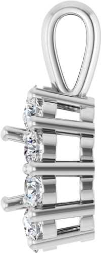 14K White 5.5 mm Round 3 8 CTW Natural Diamond Semi-Set Pendant (3)