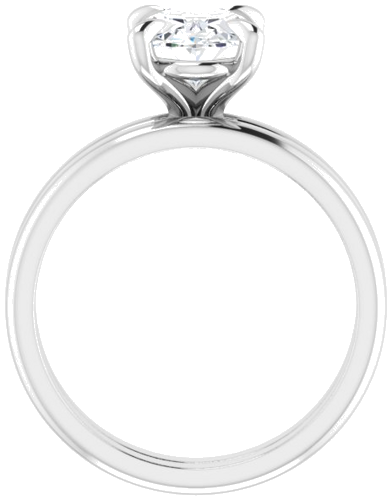 14K White  9x7 mm Oval Solitaire Engagement Ring Mounting (7)