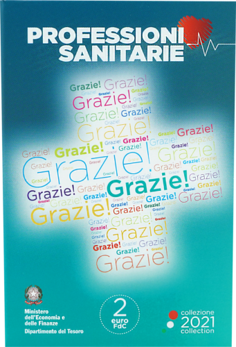 2021 Italija Grazie 2 eurų BU moneta kortelėje (3)