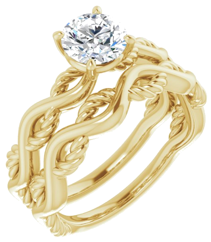 Sužadėtuvių Žiedas „Infinity-Inspired“ 585 Geltonojo Aukso Round 6mm (6)