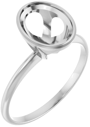 Sužadėtuvių Žiedas „Solitaire“ 585 Baltojo Aukso Oval 9mm x 7mm (1)