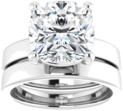 Platinum 10 mm Cushion Solitaire Engagement Ring Mounting (8)