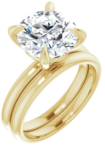 14K Yellow  10 mm Round Solitaire Engagement Ring Mounting (6)