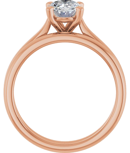 Sužadėtuvių Žiedas „Solitaire“ 585 Rožinis Aukso Oval 8mm x 6mm (7)