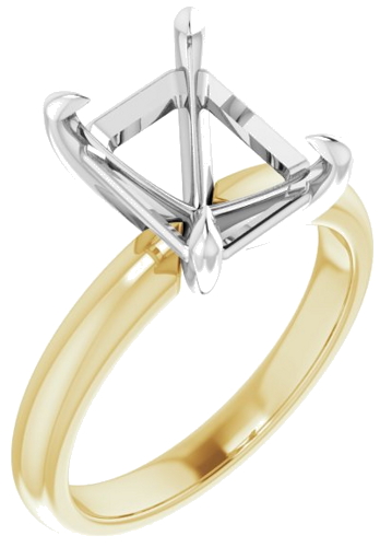 Sužadėtuvių Žiedas „Solitaire“ 585 Baltojo Ir Geltonojo Aukso Emerald 10mm x 8mm (1)