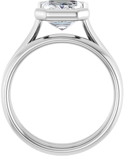 Platinum  9x7 mm Emerald Solitaire Engagement Ring Mounting (7)