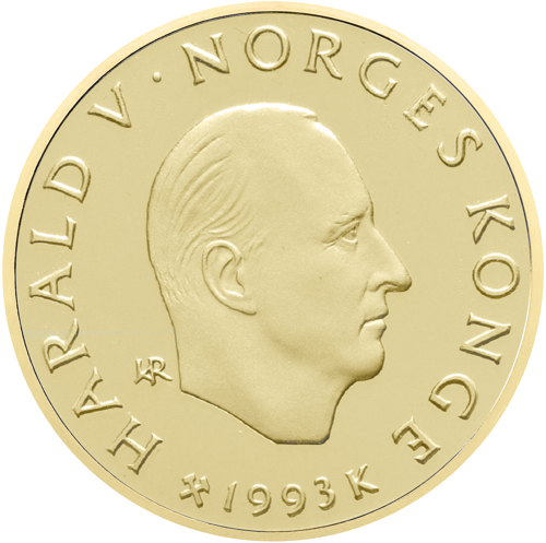 1993 Roalds Amundsens 1500 kronu Norvēģija zelta monēta (2)