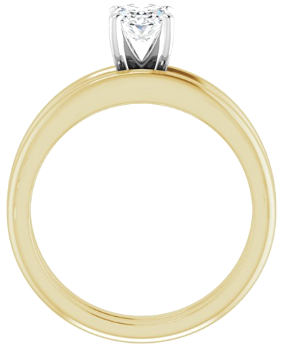 Sužadėtuvių Žiedas „Solitaire“ 585 Geltonojo Aukso Ir 950 Platinos Oval 7mm x 5mm (7)