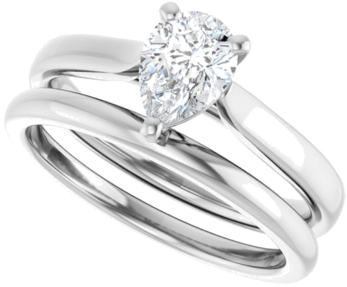 14K White 7x5 mm Pear Engagement Ring Mounting (10)