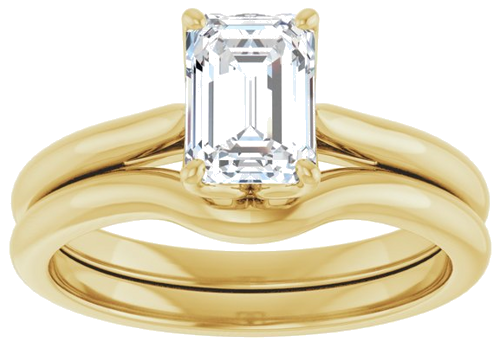 14K Yellow  7x5 mm Emerald Solitaire Engagement Ring Mounting (8)