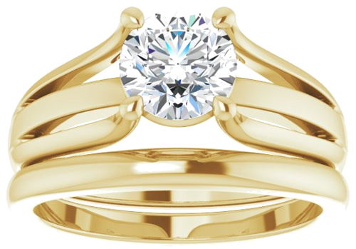 14K Yellow 6.5 mm Round Solitaire Engagement Ring Mounting (8)