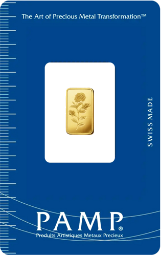 1 g Investīciju zelta stienis Rose PAMP (1)