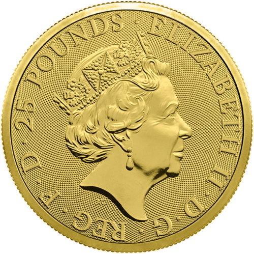 1/4 oz Единорог Шотландии Звери Королевы 2018 золотая монета (2)