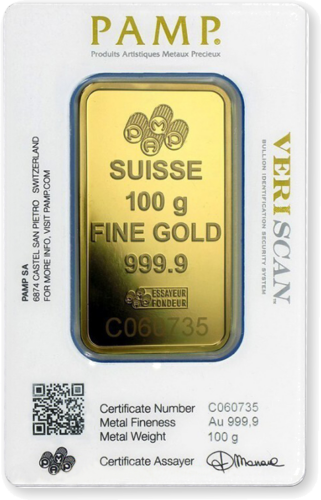 100 g Investīciju zelta stienis Fortuna PAMP (2)